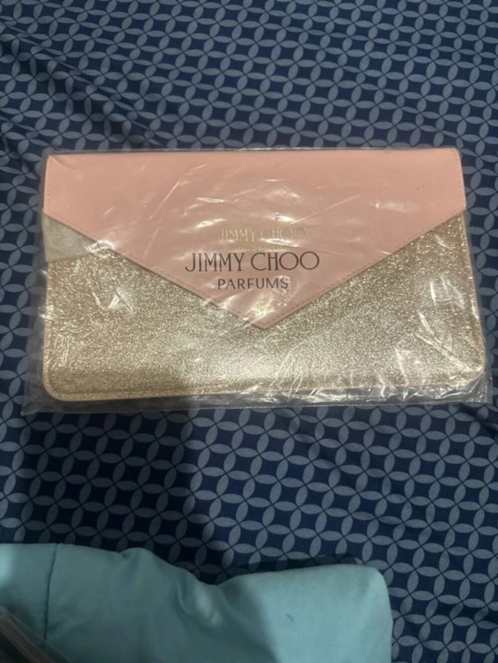 Jimmy Choo Pink and Gold Glitter Bag